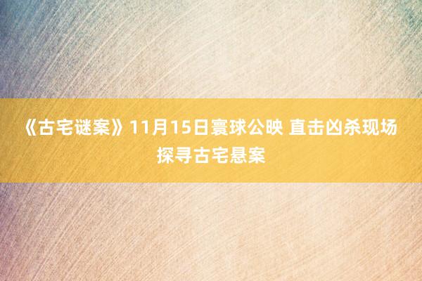 《古宅谜案》11月15日寰球公映 直击凶杀现场 探寻古宅悬案