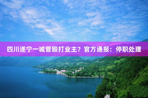 四川遂宁一城管殴打业主？官方通报：停职处理