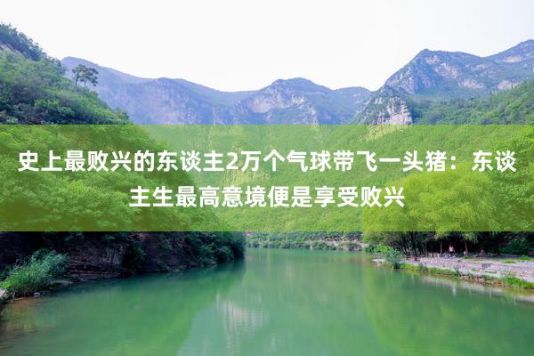 史上最败兴的东谈主2万个气球带飞一头猪：东谈主生最高意境便是享受败兴